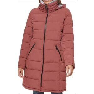 Andrew Marc Women's Long Stretch Hooded Puffer Parka